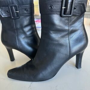 Elegant Black Leather Ankle Boots